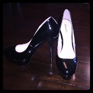 Rue21 Black Faux Leather Stiletto Heels